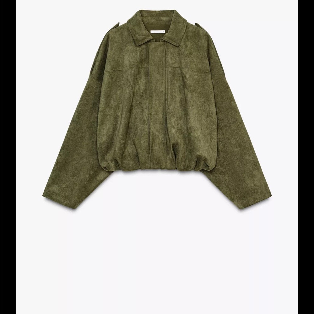 Zara Suede Effect Bomber Jacket